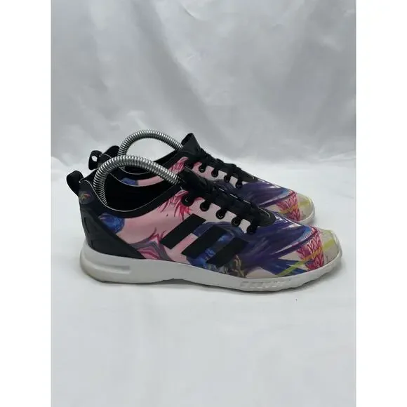 ADIDAS ZX Flux Smooth‎ Floral Multicolor Womens 7 Running Shoes Trainers S82937 - Picture 4 of 11